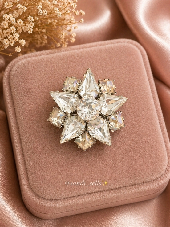 Jewelry - Stamped Coro Vintage 50s Crystal Starburst Brooch - Women Jewelry